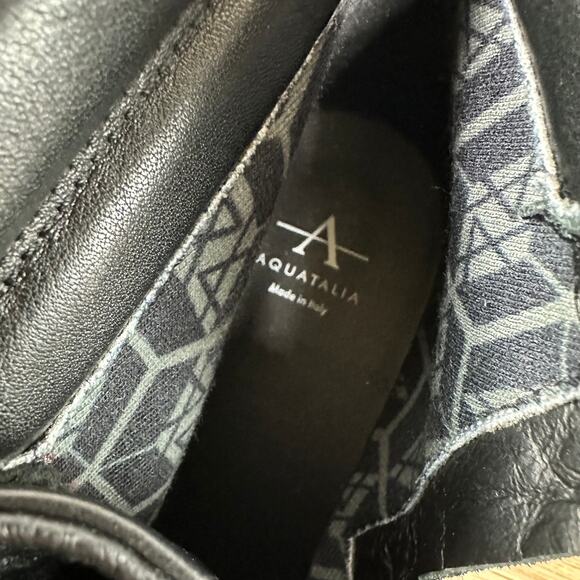 Aquatalia NWOB Liviana Black Lace Up Ankle Boot Size 7.5M Suede Leather Italy - Picture 6 of 9